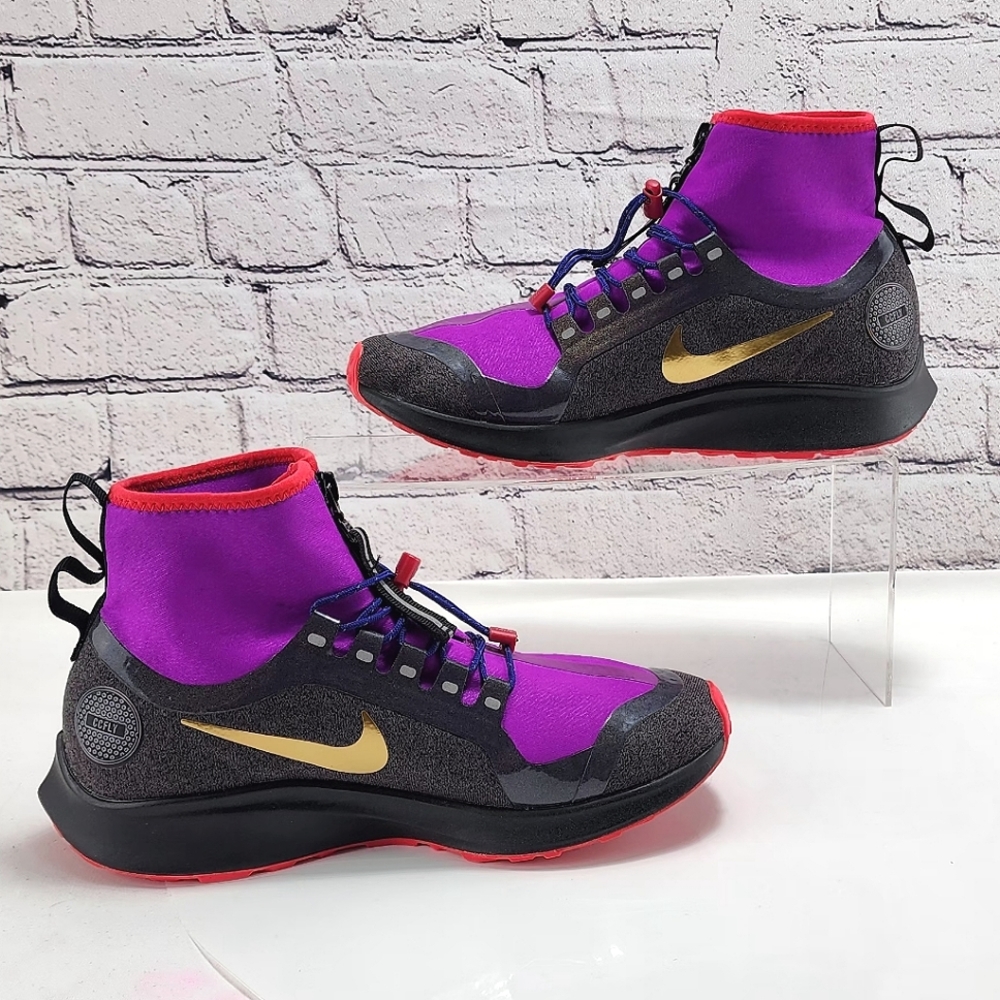 NIKE PEGASUS SHIELD VAPERFLY - Sneakers NIKEiD, Zipper, grey/purple, size 7.5